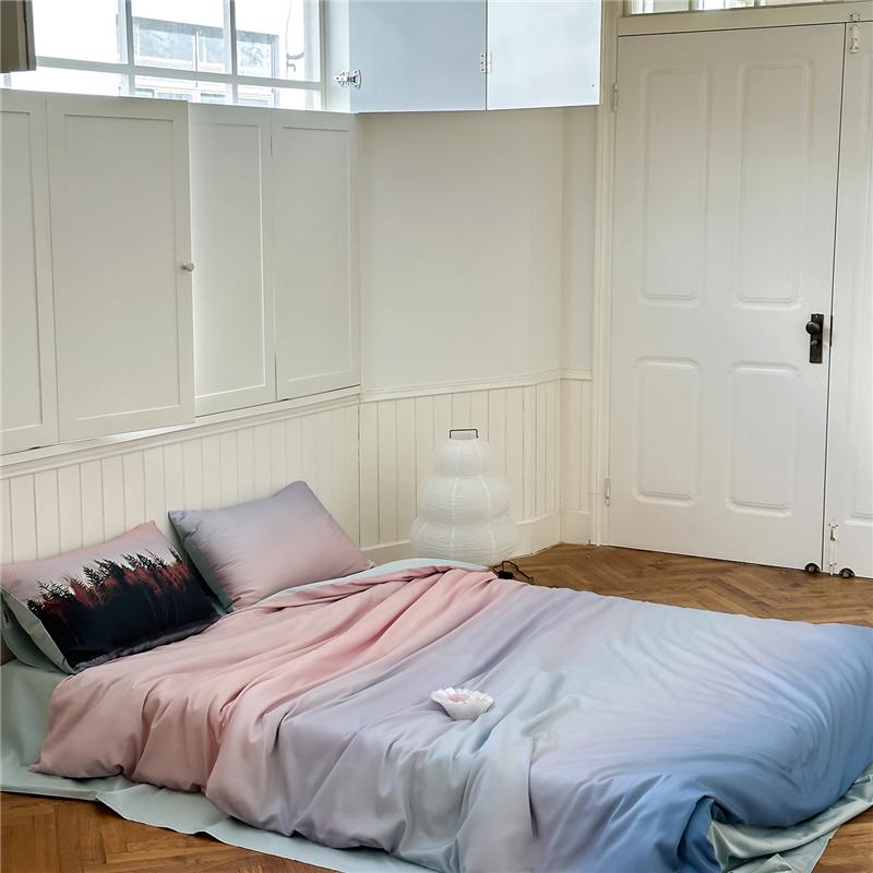 Постельное белье из лиоцелла с градиентом, шелковисто-мягкое, ультрамягкое, охлаждающее, с ощущением, как шелк. Комплект простыней, пододеяльник, наволочки для жарких ночей