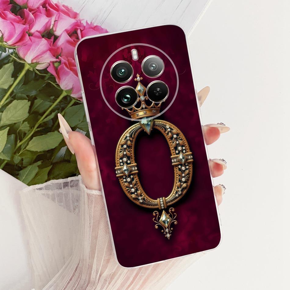 Для Realme 12+ 12X 12 5G Чехол для телефона с королевской короной и инициалами для пары Для Realme12 5G 12Plus 12X Мягкий силиконовый TPU Чехол-бампер