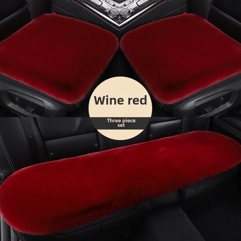 Универсальный комплект плюшевых зимних подушек на сиденье автомобиля - толстые, теплые, из трех частей, 1200 г