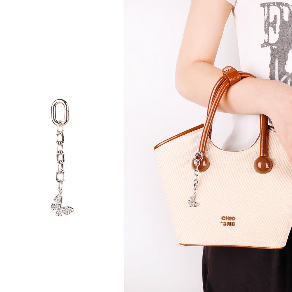 Natural Wood Bead Charm Anklet & Handmade Keychain Pendant