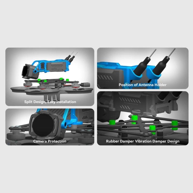 Набор рамы для бесколлекторного вупа с пазами и прокладками для крепления моторов, легкий вес, заниженный профиль, для DIY 90мм 1S вупов