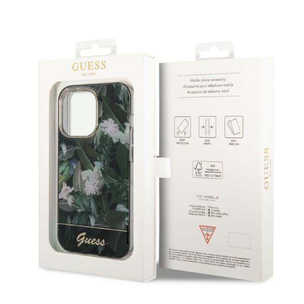 Etui do iPhone 14 Pro Max Guess Jungle Collection Zielone