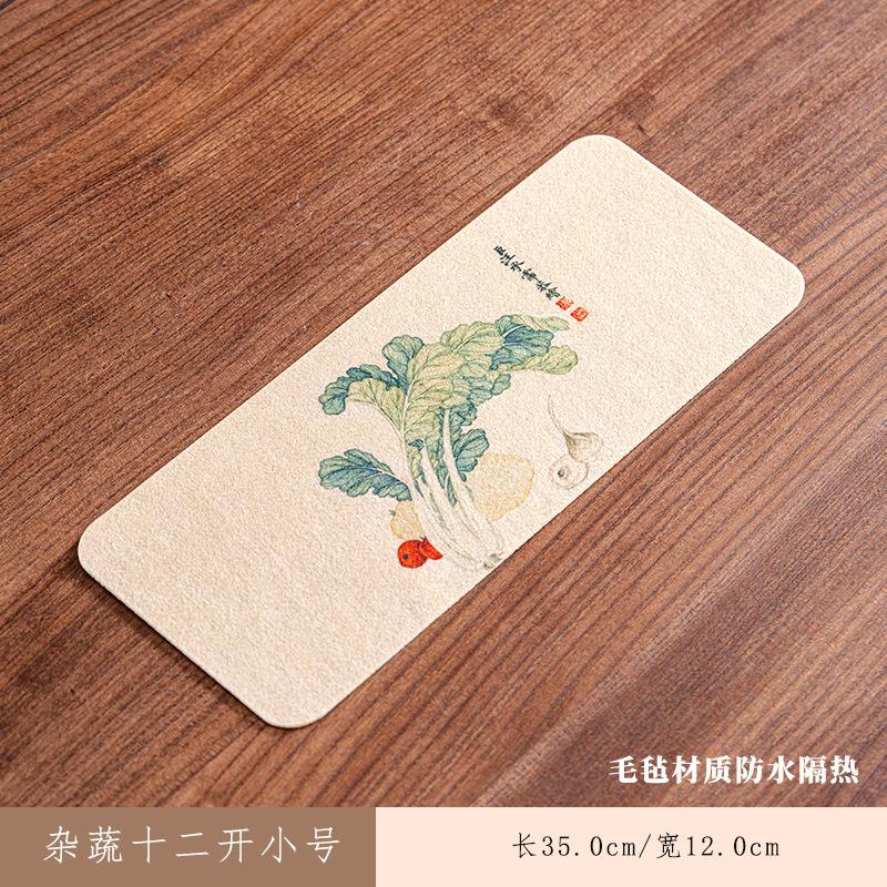 Разные овощи Двенадцать отверстий Прямоугольные подставки для чайного столика Дзен Подставка под напитки Салфетка для обеденного стола Китайский чайный сервиз Ремесло