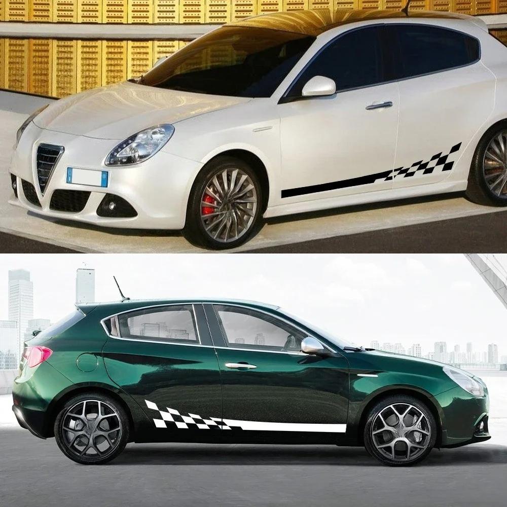 Для Alfa Romeo Giulietta Наклейки на боковые двери автомобиля ПВХ Гонки Спортивная графика Полосы Виниловая пленка Отделка Наклейки Тюнинг Автоаксессуары