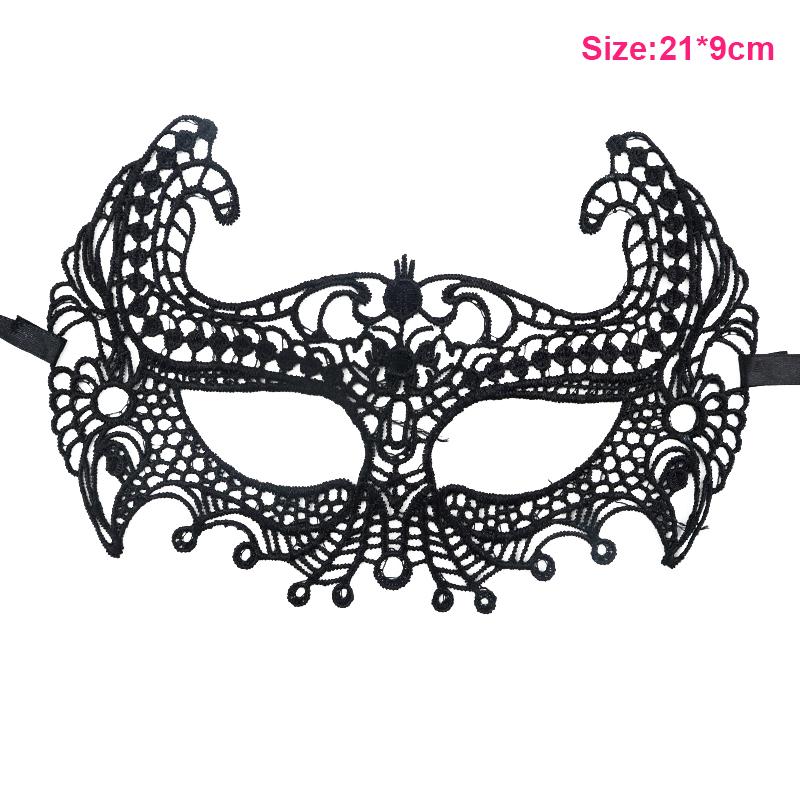 Halloween Black Queen Lace Mask No Fixed Shape Embroidery Appliques Party Costume Carnival Mask Woman Masquerade Mask