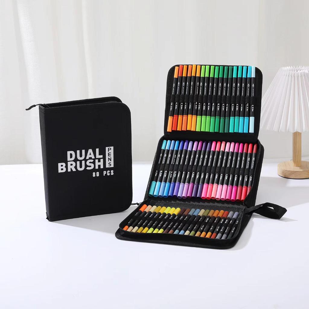 Детские двухсторонние мягкие акварельные ручки - Смываемые, кисти на водной основе