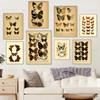 Винтажные бабочки Ретро принты плакатов Ретро насекомые Античная иллюстрация Холст Картина Настенное искусство для декора гостиной Cuadros