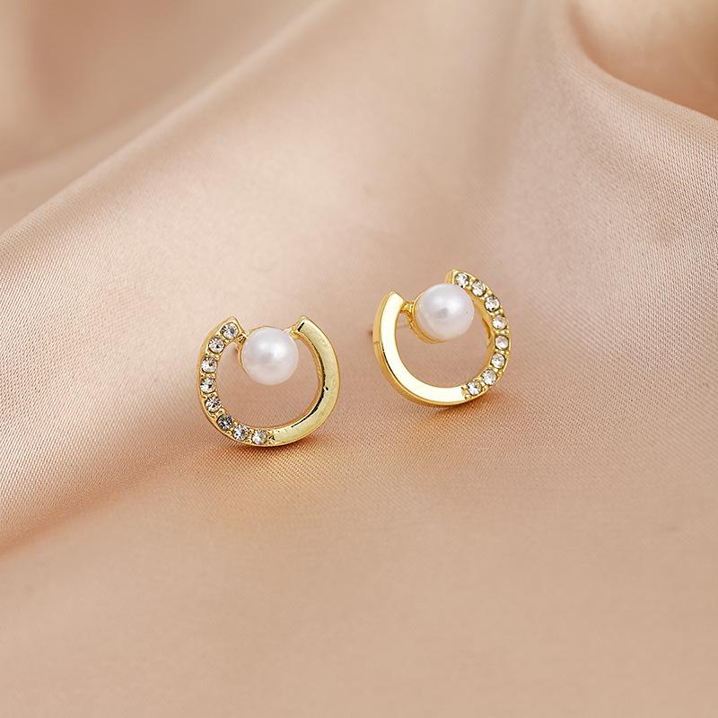 Изысканные серьги-гвоздики золотого цвета для женщин, свадебные украшения, круглые серьги, подарки на годовщину и помолвку