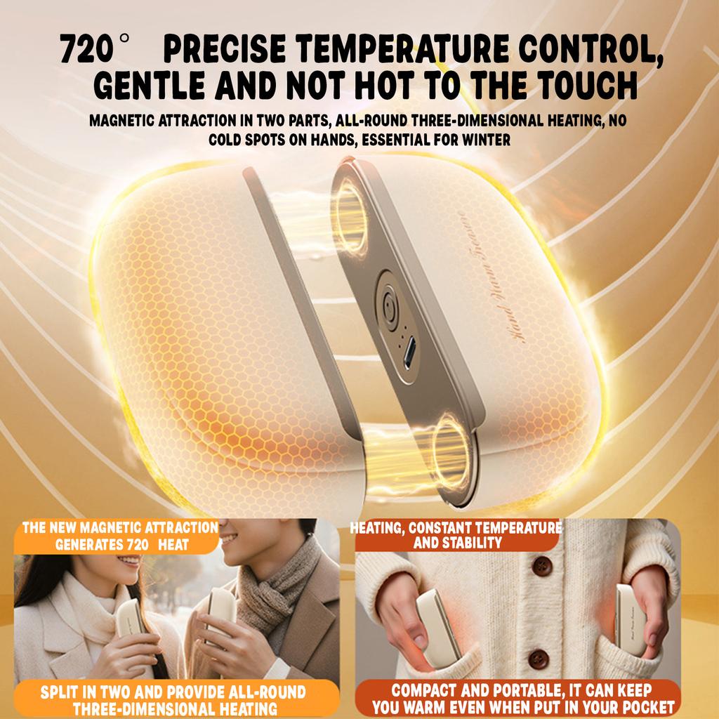 Грелка для рук, портативная карманная грелка для рук, магнитная электрическая грелка для рук, креативная раздельная грелка для рук, портативная грелка для улицы, два в одном.