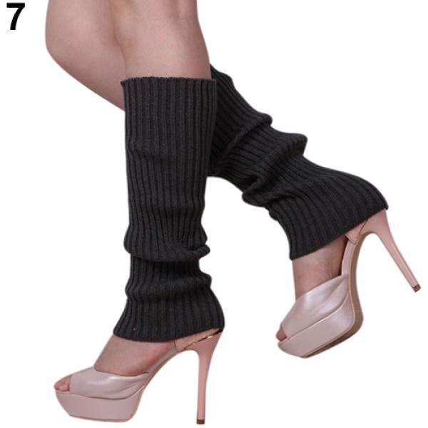 Женские однотонные вязаные зимние гетры-чулки до колена, леггинсы, носки для ботинок CLE