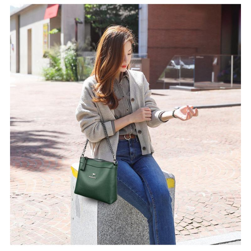 Модная сумка кроссбоди через плечо из мягкой кожи большой вместимости с застежкой-молнией для мам