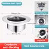 Stainless Steel Kitchen Drain Filter with Anti-Clogging Bounce Core Kitchen Sink Bounce Core
