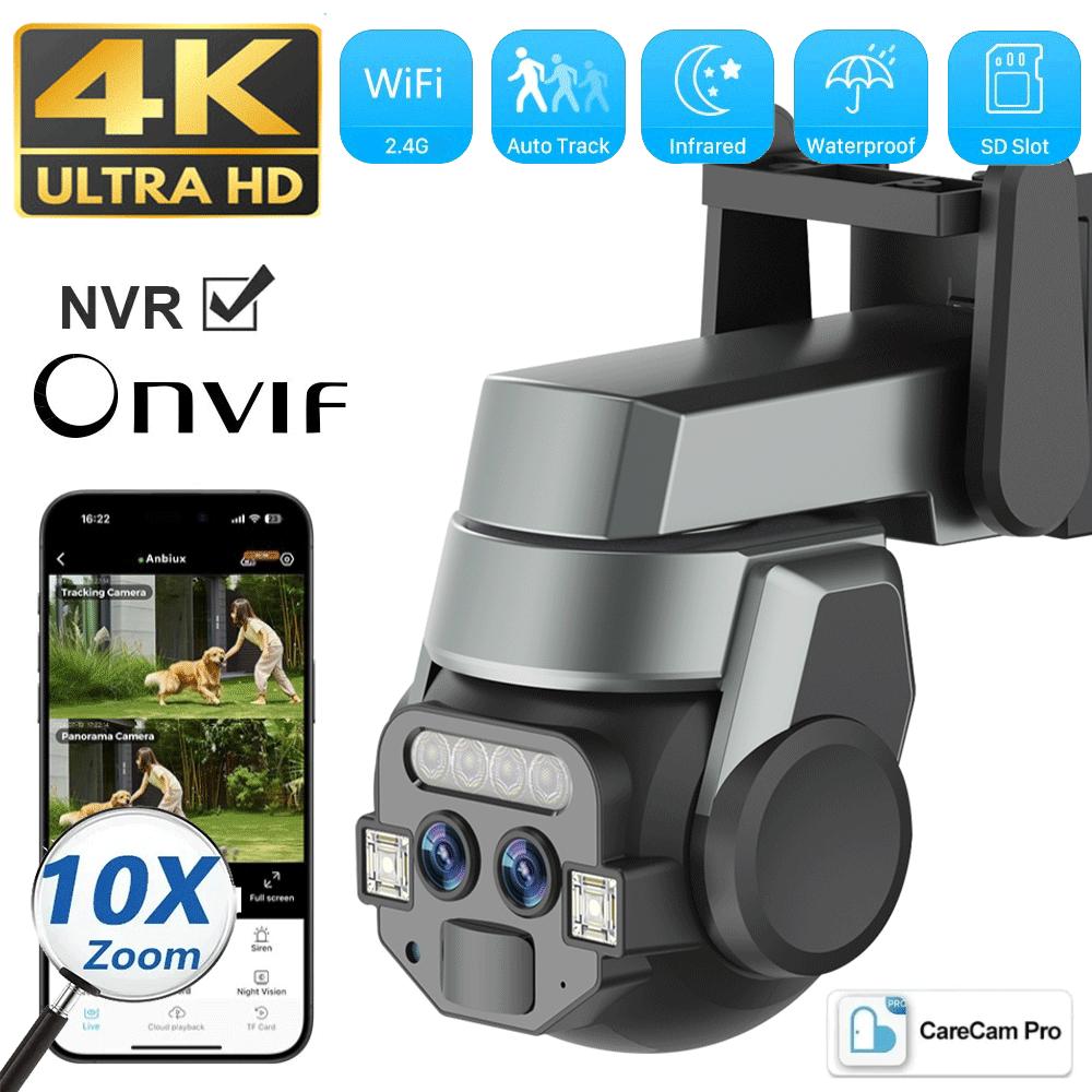 6MP Wifi PTZ 10X Zoom Уличная водонепроницаемая HD камера с двумя объективами и экраном AI Auto Tracking IP-камеры CCTV Видеонаблюдение