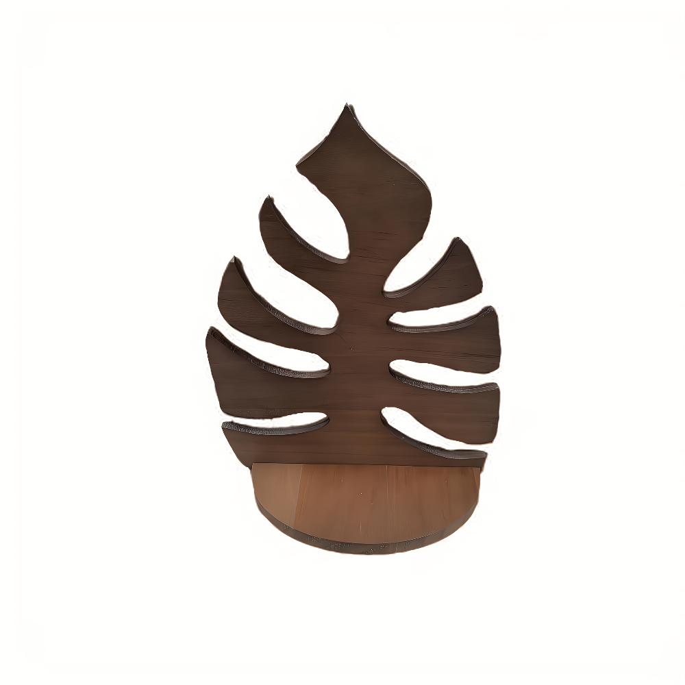 Simple Wooden Leaf Decorative Wall Shelf - Small Storage Rack for Home Decoration, Very Suitable for Small Plants and Small Items, Wooden Decoration