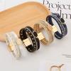 Stone Leather Wrap Bracelets Magnetic Clasp Women Boho Multilayer Cuff Bangle Bead Jewelry