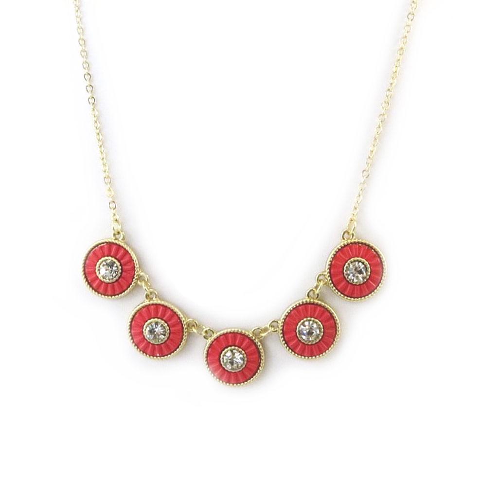 Les Trésors De Lily [N4074] - Golden Red 'Navajos' Designer Necklace