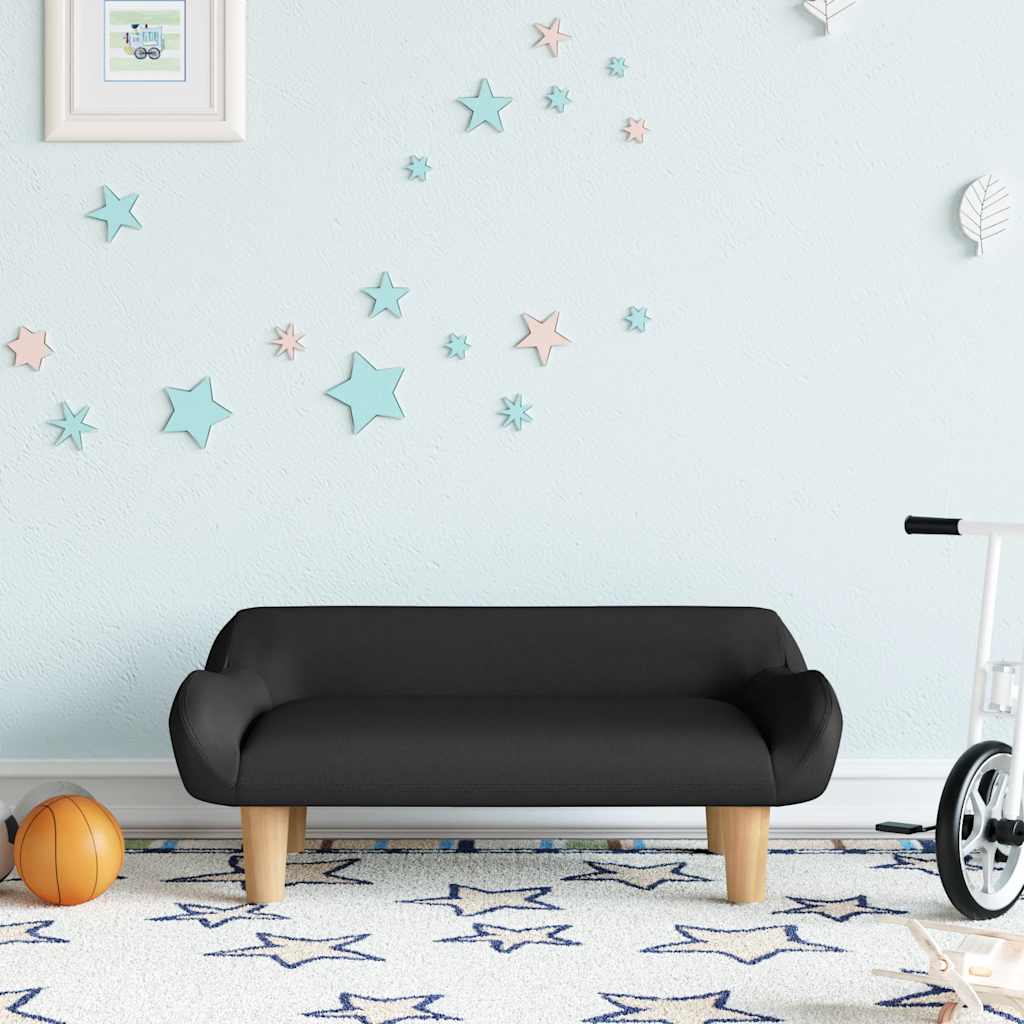 Kids Sofa Black 70 x 40 x 24 cm Fabric