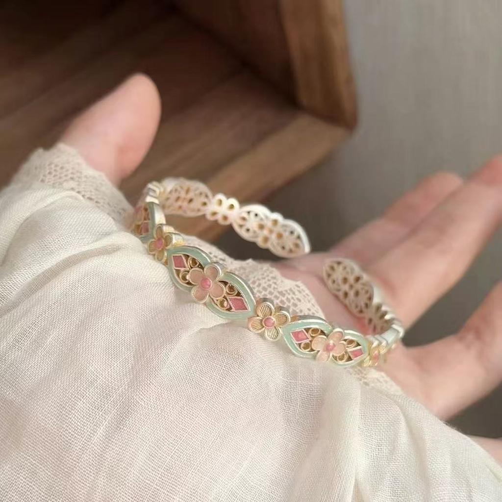 Новый китайский ретро ручной работы эмалевый браслет женский 2025 новый темперамент модный и универсальный подарки