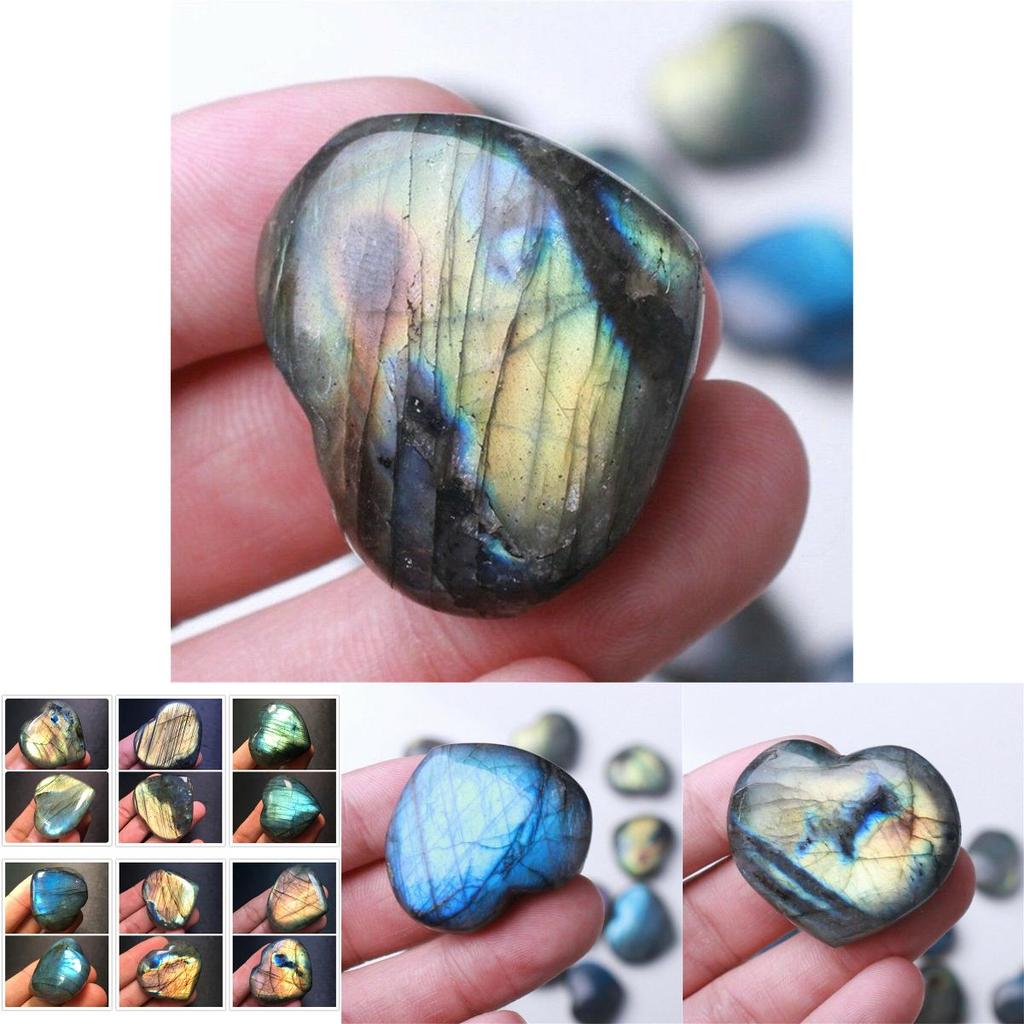 Captivating Madagascar Quartz Labradorite Natural Crystal Heart Pendant Decor For Unique Gifts