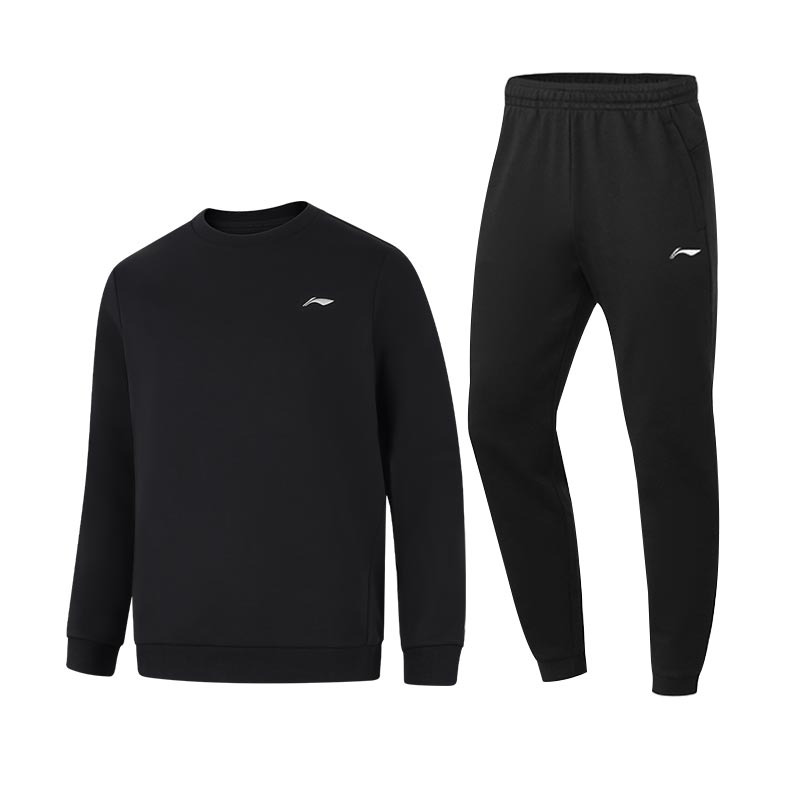 Li-Ning Minimalist Versatile Hoodie And Cuffed Sweatpants Casual Sports Set Men Sets AWDVE41-1+AKLVB13-1