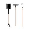 1:12 Scale Miniature Garden Hand Tools Alloy Wooden Dollhouse Rake Zen Shovel Model for Decoration