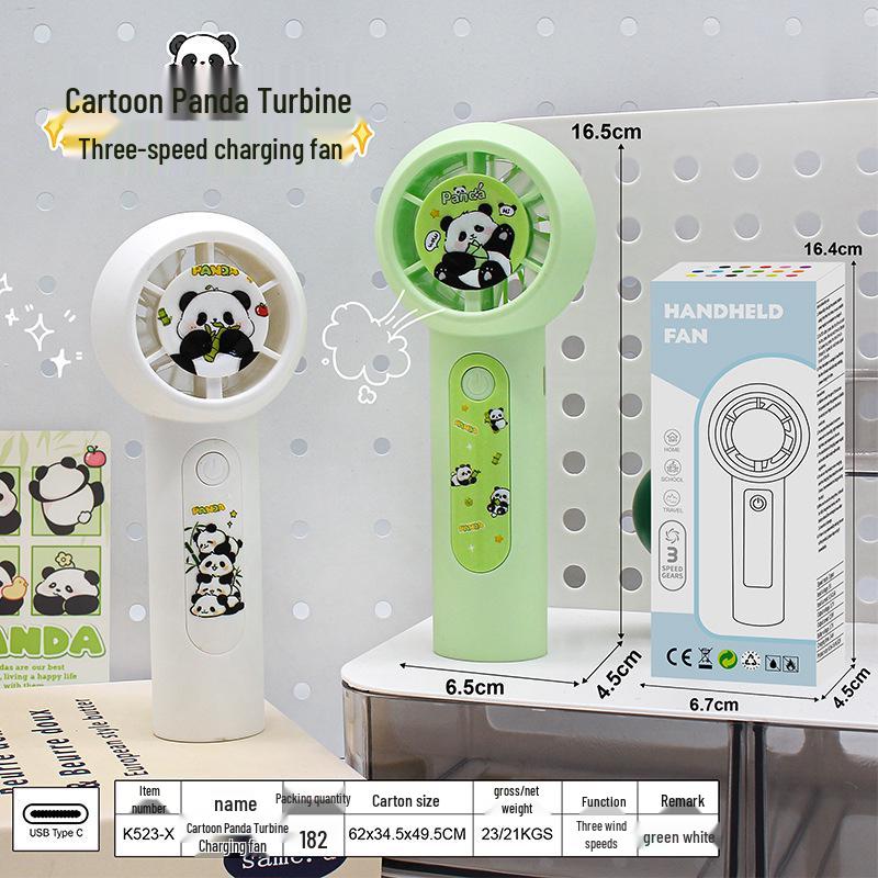 2026 Handheld Cartoon USB Rechargeable Silent Mini Fan with Custom Logo
