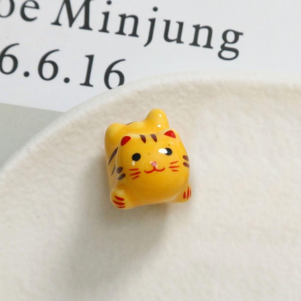 Кот Рыжий Кот Бусины Котенок Сделай Сам Ювелирный Аксессуар Милые Керамические Трехцветные Кошачьи Бусины Сделай Сам Ювелирные Изделия