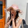 UV Protection Bow Straw Hat Weave Outdoor Visor Cap Fashion Sun Protection Cap  Vacation