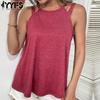 Женские модные повседневные майки, тонкие однотонные полые футболки и топы, майки и майки