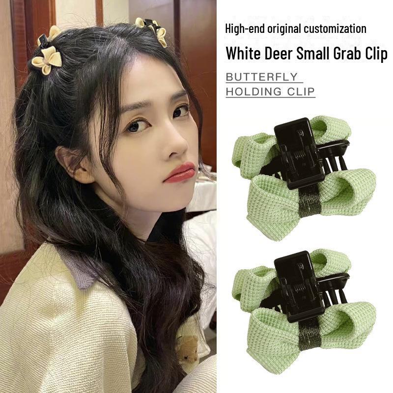 2025 Черная шпилька-бантик со стразами для прически принцессы