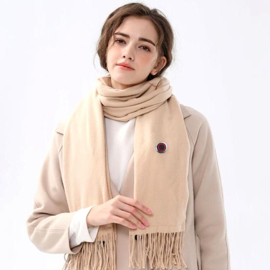 Heated Scarf with Rechargeable Battery 3 Temperature Settings Lightweight Winter Electric Scarf Cold Weather Scarf