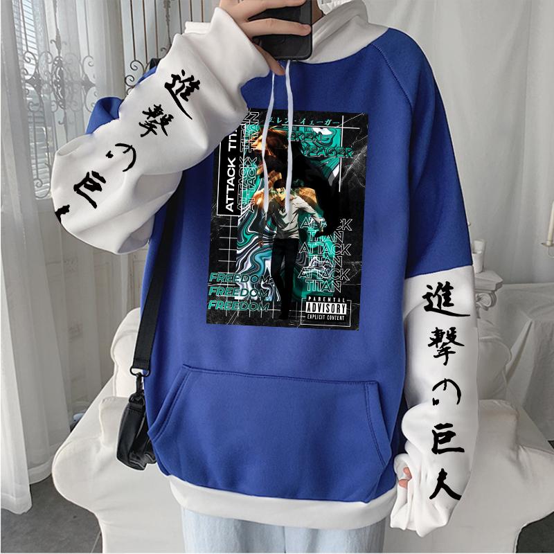 Японский аниме Attack on Titan Eren Cool Graphic Printed Hooded Men Women Hoodies Plus Size Sweatshirt Harajuku Male Streetwear