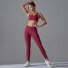 Seamless Yoga Outfit Auroth Women Sportsweat Back Cross Bra High Waist Gym Running Leggings Fitness Set