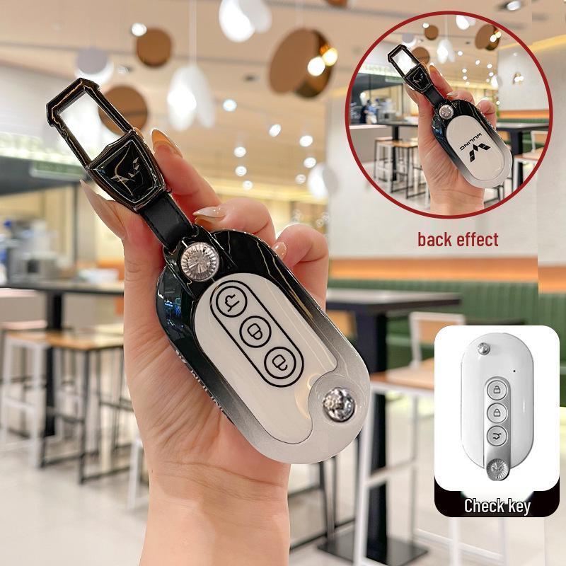 Compatible Metal Key Cover for Wuling Hongguang Mini EV, Macaron, MiniEV Baojun, Gameboy Model 22