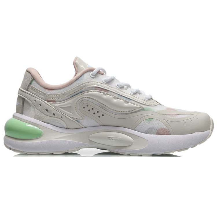 Li Ning V8 Stability Sports Shock Absorption Low Top Running Shoes Women Sneaker Pearl-White ARHR056-5
