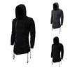 Men's Black Sweater Gothic Style Assassin's Creed Sweater Dark Black Hooded Jacket