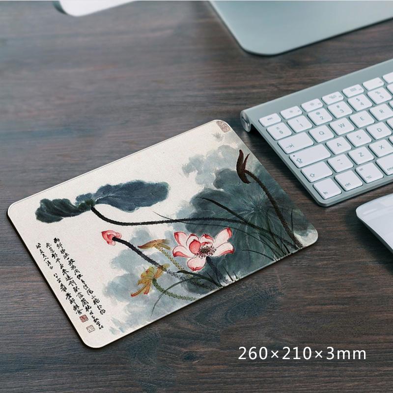 210*260*3mm Mouse Pad Non-Slip Office Tables Desk Mat Oil Painting Style Mouse Carpet Rubber Base Desktop Pad