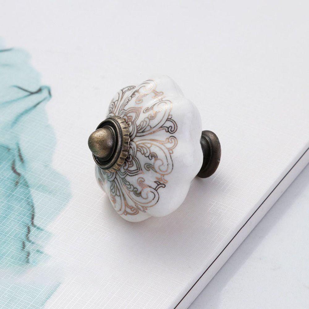 Керамика и сплавы Винтажная дверная ручка Разноцветная мебельная ручка-тыква для гардероба