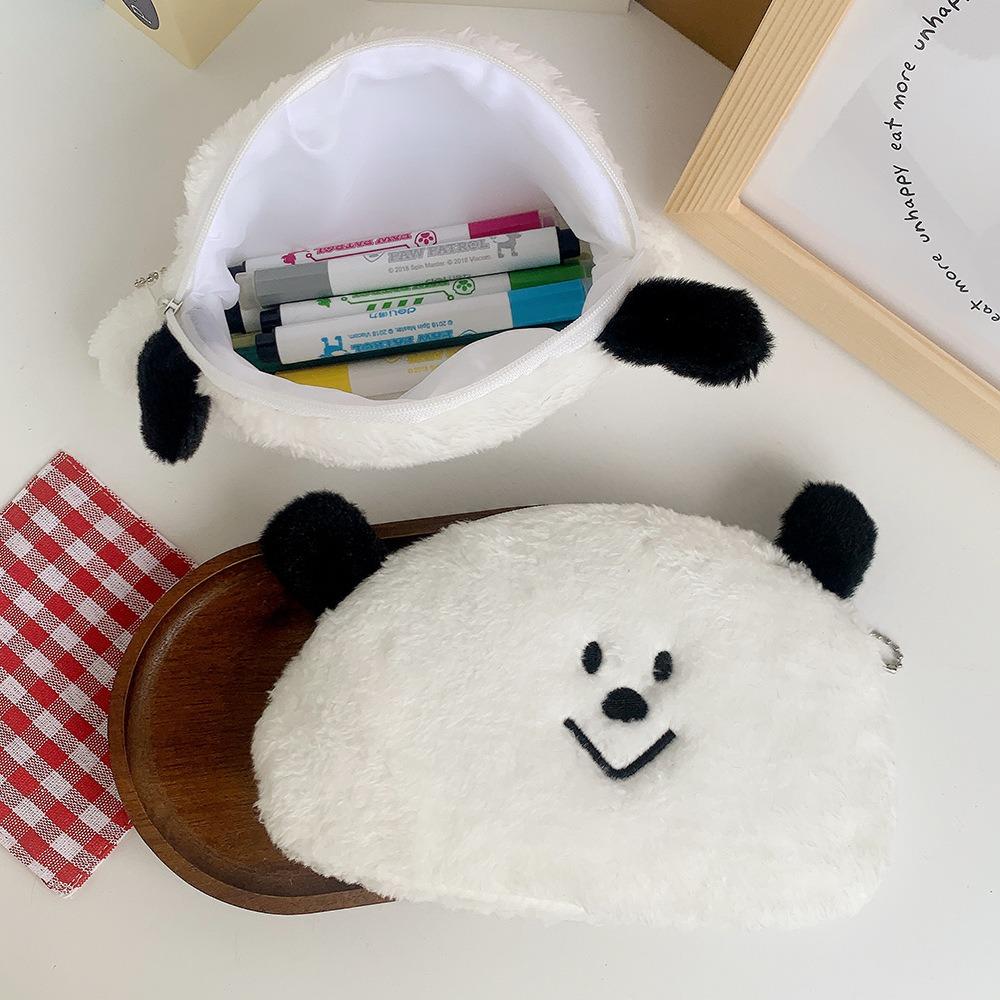 Plush Pencil Case Cute Dog Storage Bag Cartoon Pencils Pouch  School Students Supplies