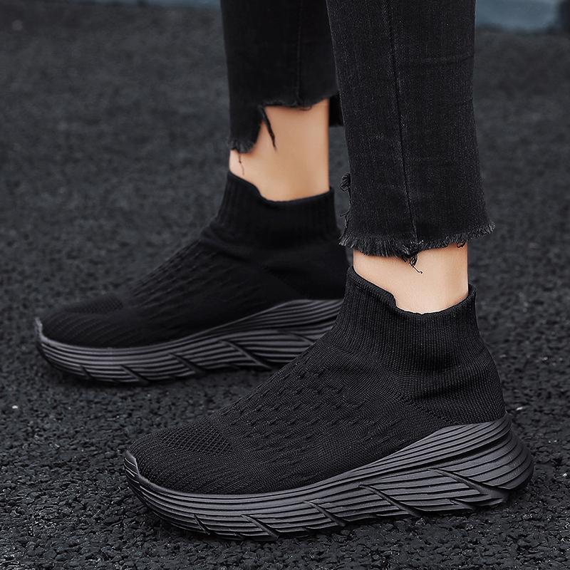 Spring/Autumn Men's/Women's Flying Knit Elastic Socks Shoes Breathable Ultra Light Fitness Outdoor Running Shoes