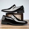 Роскошная дизайнерская мода Новые туфли-лодочки с острым носком, глянцевые черные, коричневые, мужские, повседневные лоферы, формальная обувь для платья, zapatos hombre