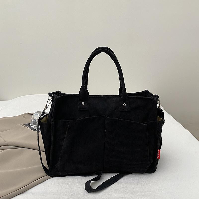 Повседневная простая наплечная сумка-тоут, сумка-мессенджер, женская вельветовая сумка большой вместимости, женская новая сумочка