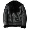 Genuine Lambswool Leather Jacket Men Winter Thickened Slim Fit Biker Fashion Fur Coat Korean Style
