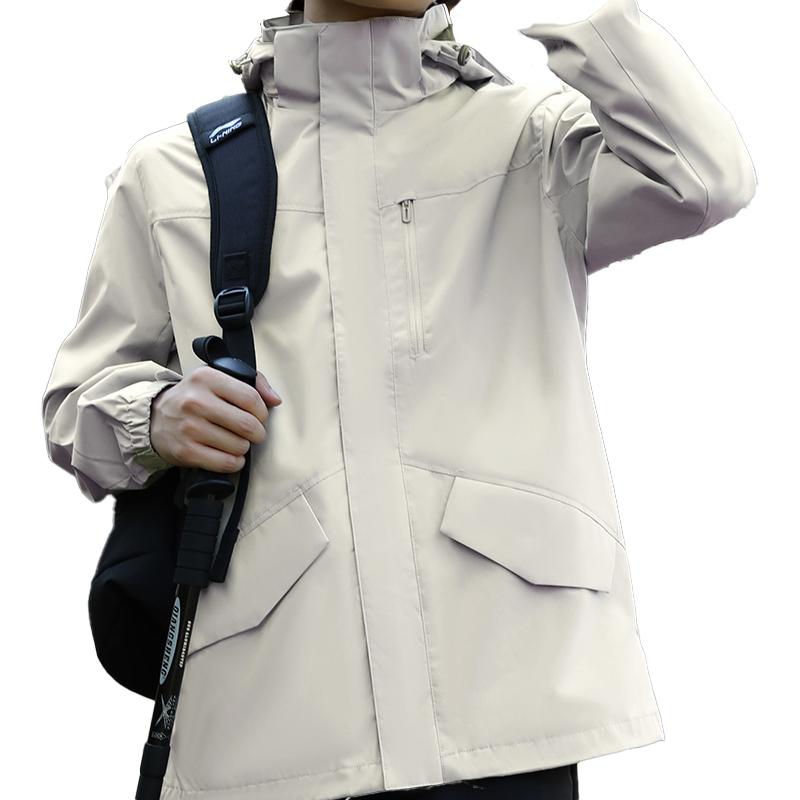 Li-Ning Мода Повседневный Спорт Фитнес Жизнь Водонепроницаемый Износостойкий Водоотталкивающий Теплая Куртка от Дождя Мужская Верхняя Одежда AFDZ751-11