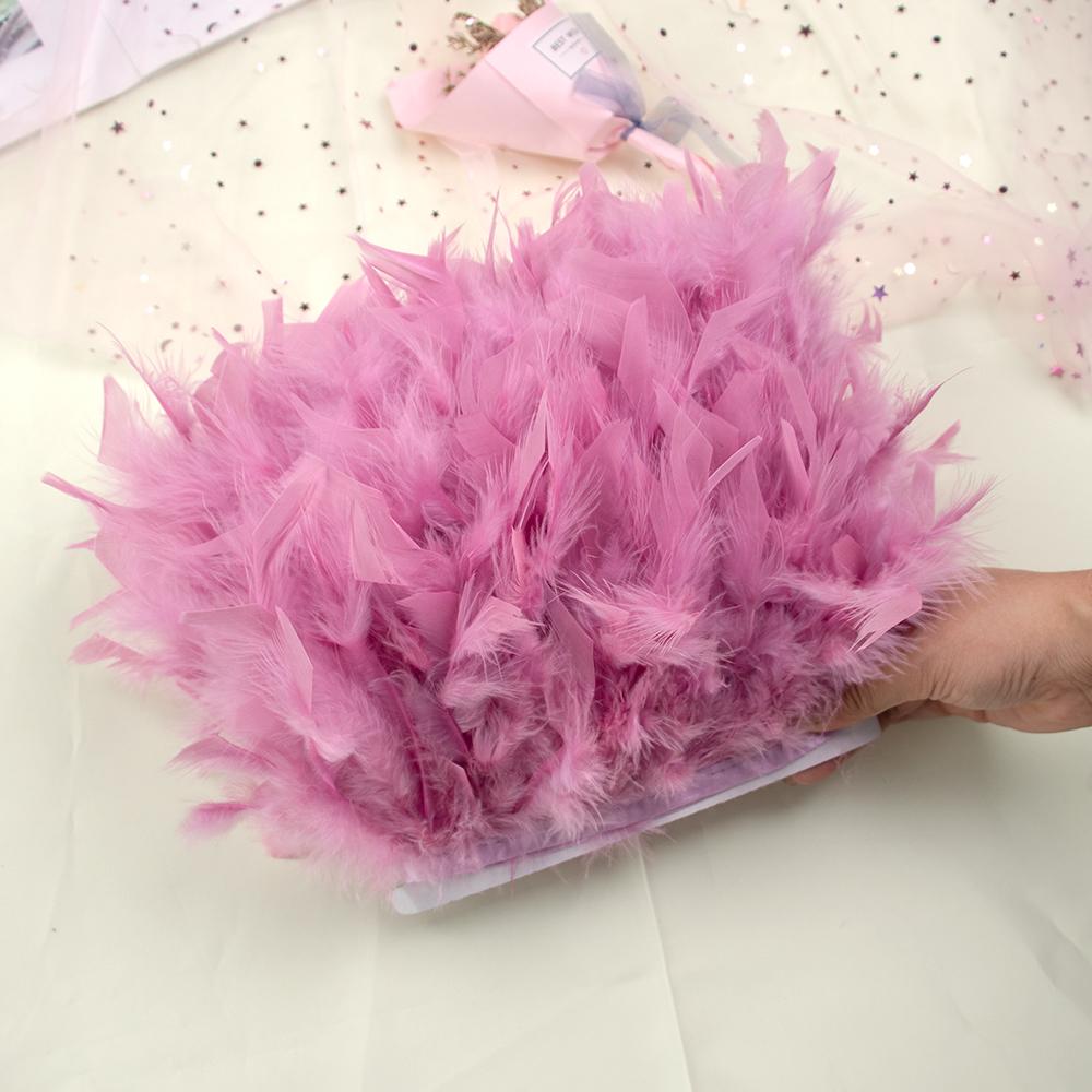 1yard Natural Turkey Feathers Trims Ribbon 4 -6inch For Jewelry Crafts Accessories Wedding Party Skirt Clothing Sewing Decoration
