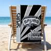 Custom Name Beach Towel San Antonio Logo Beach Towel, Soft Microfiber, Gift for Her/Him, Birthday, for Pool, Beach, Travel, Fan gifts