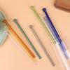 19Cm Long Round Head Glass Straw Eco Friendly Reusable Drinking Straws For Milkshake Smoothies Cocktails Bar Home Accessories