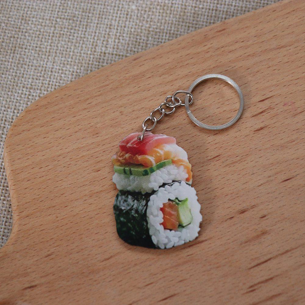 Cute Sushi Food Pendant Mini 2D Hanging Ornament Fashion Sushi Keychain for Friend