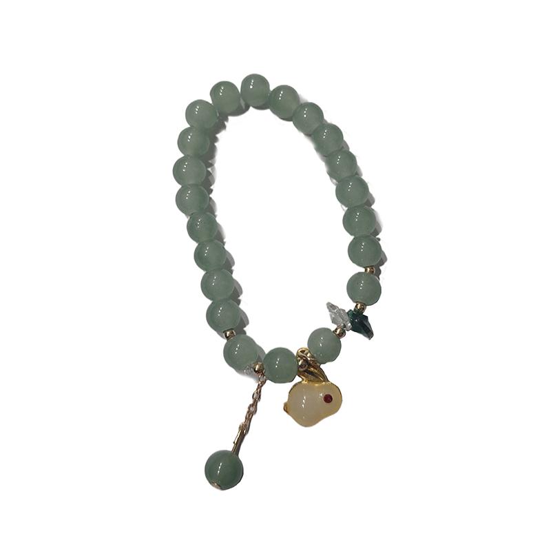 Модный изысканный браслет из искусственного нефрита с бусинами для женщин, китайский стиль, арахисовый кулон, браслет, цепочка на запястье, ювелирные изделия, подарки