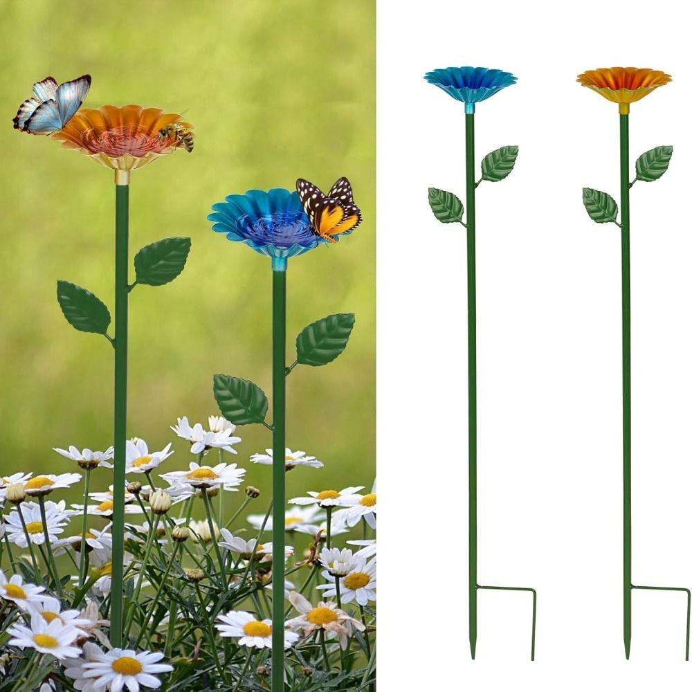 1 Pack/4 Pack Colorful Bee Bath Metal Bee Water Feeder  Outdoor Garden Yard Decor